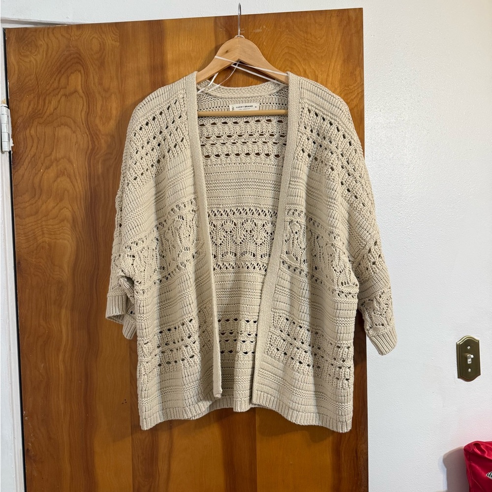 NWT Lucky Brand Cream Open-Knit Women's Sweater